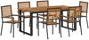 vidaXL Garten Essgruppe 7 pcs Schwarz Massivholz Akazie 3365463 Bild 2