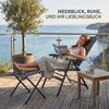 osoltus Alu Camping Klappsessel Hochlehner mit Hocker 3D Soft Touch Open-Grey Bild 4