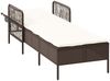 vidaXL Sonnenliege Braun und Creme Weiß 55 x 200 x 92 cm Poly-Rattan 365426 Bild 4