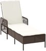 vidaXL Sonnenliege Braun und Creme Weiß 55 x 200 x 92 cm Poly-Rattan 365426 Bild 2