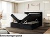 MEBLINI Boxspringbett KARIM 200x220 cm mit Bettkasten - H4/Schwarz Samt Polsterbett - Doppelbett mit Topper & Taschenfederkern-Matratze Bild 5