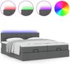 vidaXL Ottoman-Bett mit Matratzen & LEDs Dunkelgrau 200x200 cm Stoff 3312851 Bild 5