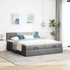 vidaXL Ottoman-Bett mit Matratzen & LEDs Dunkelgrau 200x200 cm Stoff 3312851 Bild 4
