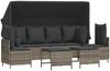 vidaXL 5-tlg. Garten-Sofagarnitur mit Kissen Grau Poly Rattan 3261553 Bild 2