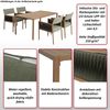 Garten-Essgarnitur HWC-Q12, Gartengarnitur Tisch+4xStuhl Sitzgruppe, Polyrattan Olefin (210 g/m²) ~ dunkelgrau Bild 2