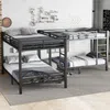 Etagenbett mit 4 Liegeflächen, 90x200cm/140x200cm, Metallbett, Kinderbett mit Rausfallschutz, Leiter und Lattenrost Bild 2