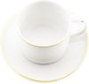 Mulex 12 Teiliger Kaffeetassen-Set mit Untertasse aus Porzellan Kaffeeservice 200 ml Weiß/Gold Bild 4