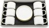 Mulex 12 Teiliger Kaffeetassen-Set mit Untertasse aus Porzellan Kaffeeservice 200 ml Weiß/Gold Bild 3