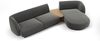 Micadoni Modulares Sofa Miley mit Recamiere 3-Sitzer Rechts Samtstoff Bluvel Hellgrau Bild 2