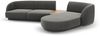 Micadoni Modulares Sofa Miley mit Recamiere 3-Sitzer Rechts Samtstoff Bluvel Hellgrau Bild 3