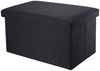 INTIRILIFE Faltbare Sitzbank 49 x 30 x 30 cm in Diamant SCHWARZ - Sitzwürfel mit Stauraum und Deckel aus Stoff in Leinen Optik - Sitzcube Fußablage Aufbewahrungsbox Truhe Sitzhocker Bild 2