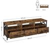 Vasagle TV-Schrank, Lowboard für Fernseher bis zu 65 Zoll, TV-Regal mit 3 Schubladen, 147 x 40 x 50 cm, Industrie-Design, Stahlgestell, vintagebraun-schwarz Bild 5
