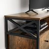 Vasagle TV-Schrank, Lowboard für Fernseher bis zu 65 Zoll, TV-Regal mit 3 Schubladen, 147 x 40 x 50 cm, Industrie-Design, Stahlgestell, vintagebraun-schwarz Bild 4