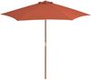 Sonnenschirm, Terrassenschirm mit Holz-Mast 270 cm Terrakotta Bild 2