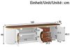 Merax Lowboard mit braunem Glas, Wellenfront & Kabelmanagement (180 x 40 x 46 cm, 1 St), TV-Schrank mit 3 Türen, 3 Schubladen & Aluminiumgriffe Bild 4