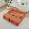 Modulares Sofa aus Samt, flexibel kombinierbar, 192x167x70 cm, orange, ohne Montage Bild 3