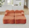 Modulares Sofa aus Samt, flexibel kombinierbar, 192x167x70 cm, orange, ohne Montage Bild 2
