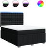 vidaXL Boxspringbett mit Matratze Schwarz 140x190 cm Stoff 3293979 Bild 2