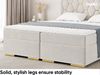 MEBLINI Boxspringbett mit Bettkasten - 200x200 - H3/Creme Samt - Versal - Gepolstert Doppelbett mit Matratze und Topper - Polsterbett mit Stauraum - Bett mit Kopfteil - Stauraumbett Bild 5