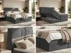 Doppelbett Boxspringbett ORVO KING 200 x 200 cm mit Stauraum, Multipocket-Matratze und Pocket 7 Härtezonen, H4, zwei Bettkästen - Topper Visco - Dunkelgrau Velvet Bild 2