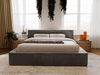 GRAINGOLD Lago Bett 160x200, Polsterbett mit Bettkasten und Kopfteil, Fell-Stoff, Dunkelgrau Bild 3