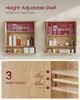 VASAGLE Spiegelschrank, Badschrank, Wandschrank, Hängeschrarhk mit 2 Spiegeltüren und offenem Fach, verstellbare Ablage, Wandmontage, 13 x 56,5 x 58,5 cm natureichenfarben LHCDE003Y01 Bild 3