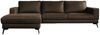 KAWOLA Sofa BLOOM Ecksofa Leder dunkelbraun Recamiere links 84 x 177 x 276 cm Bild 3