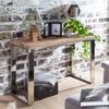 Konsolentisch 115 x 76 x 46 cm Massiv-Holz Akazie Natur, Konsole rustikal Wohnzimmer, Anrichte Flur Schmal, Schminktisch Industrial Style Echtholz Bild 2