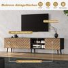 Merax Lowboard mit Soft-Close Scharnieren& Kabeldurchführung (180 x 33,5 x 45 cm, 1 St), TV-Schrank mit 3 Türen & offenem Fach, TV-Bank in Schwarz/Holzoptik Bild 4