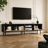 Merax Lowboard mit Soft-Close Scharnieren& Kabeldurchführung (180 x 33,5 x 45 cm, 1 St), TV-Schrank mit 3 Türen & offenem Fach, TV-Bank in Schwarz/Holzoptik Bild 2