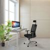 hjh OFFICE Schreibtisch WORKSPACE LIGHT I Melaminharzbeschichtete Spanplatte, Gestell pulverbeschichteter Stahl Walnuss/Weiß Bild 3