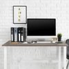 hjh OFFICE Schreibtisch WORKSPACE LIGHT I Melaminharzbeschichtete Spanplatte, Gestell pulverbeschichteter Stahl Walnuss/Weiß Bild 2