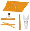 Sekey Sonnenschirm 180 x 125 cm Balkonschirm Rechteckig Terasseschirm mit Schutzhülle, LxB: 180,00x125,00 cm, Sonnenschutz UPF50+, Kippbar, Höhenverstellbar Sonnenschirm Balkon Bild 4