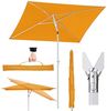 Sekey Sonnenschirm 180 x 125 cm Balkonschirm Rechteckig Terasseschirm mit Schutzhülle, LxB: 180,00x125,00 cm, Sonnenschutz UPF50+, Kippbar, Höhenverstellbar Sonnenschirm Balkon Bild 5