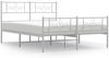 vidaXL Bettgestell mit Kopf- und Fußteil Metall Weiß 135x190 cm 355333 Bild 2