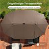 COSTWAY Sonnenschirm, 450 x 260 cm, LED-Solar-Beleuchtung, UPF 50+, mit Ständer Bild 2