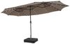 COSTWAY Sonnenschirm, 450 x 260 cm, LED-Solar-Beleuchtung, UPF 50+, mit Ständer Bild 4
