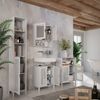 Waschbeckenunterschrank Liora Weiß 48x60 cm mit 2 Türen Vicco Bild 5