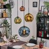 hofstein Hängeleuchte Hängelampe aus Metall/Glas in Schwarz/Blau/Grün/Gold/Kupfer, Hängeleuchte im Retro/Vintage-Design (15, 20, 25, 30 cm), 4 x E27 Bild 1