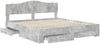 vidaXL Bettrahmen mit Kopfteil Beton Grau 200 x 200 cm Holzwerkstoff 3413155 Bild 5