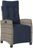 vidaXL Gartensessel mit Fußteil Verstellbar Grau Poly Rattan 365239 Bild 2