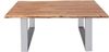 Couchtisch Baumkante massiv Akazie Natur 140 x 75 cm U-Gestell silber INSA 80582381 Bild 2
