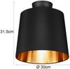 Kleine Deckenleuchte LAUREA mit Stoff Lampenschirm Schwarz Gold Ø 30cm Bild 4