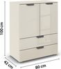 rauch Aditio Box, Kommode, 2-türig, 2 Schubladen, mit Glasfront, mit Softclose-Funktion, Farbe Beige, BxHxT 80x100x42cm Bild 4