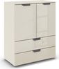 rauch Aditio Box, Kommode, 2-türig, 2 Schubladen, mit Glasfront, mit Softclose-Funktion, Farbe Beige, BxHxT 80x100x42cm Bild 3