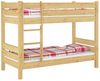 Erst-Holz Etagenbett mit waagrechten Balken, Kiefer, Natur 80x190 Bett, Rollroste, Matratzen Bild 2