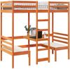 vidaXL Hochbett mit Schreibtisch & Stühlen Braun 80x200 cm Kiefernholz 3308558 Bild 4