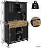Merax Küchenschrank, Hochschrank Küchenbuffet, Vitrinenschrank, Buffetschrank mit Verstellbaren Ablagen, Sideboard mit LED-Beleuchtung, Buffetschrank, Schwarz Bild 4