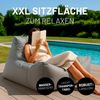 Lumaland Sitzsack Sitzsack-Lounge In-& Outdoor 380l grau, mit Flaschenhalter Bild 3