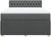 vidaXL Boxspringbett mit Matratze Dunkelgrau 140x200 cm Stoff 3287487 Bild 4